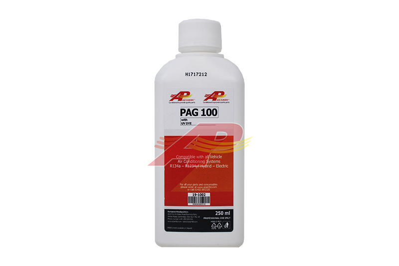 19-1002 - PAG 100 Premium Oil With UV Dye - 250 ml